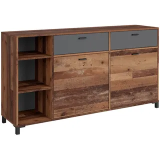 byLIVING Sideboard Anthrazit, braun - 160x85x40 cm