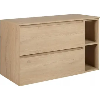 RODAN | Waschbeckunterschrank 100 CM - Eiche Hell - Badmöbel, Badezimmerschränk, Badezimmermöbel, Bücherregal, Regal, Waschtischunterschrank - Hellbraun