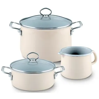 RIESS Starterset Topf-Set 3-tlg. Suppentopf + Emailletopf + Deckel