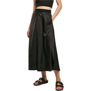 Urban Classics Damen Ladies Satin Midi Skirt, Black, XS