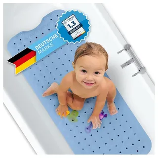 FlipLine Badewannenmatte rutschfest Natura Hautsensitiv [100x40 cm] - Aus TPE - KEIN PVC! - Badematte rutschfest BPA frei maschinenwaschbar - für Kinder und Babys - Antirutschmatte Badewanne