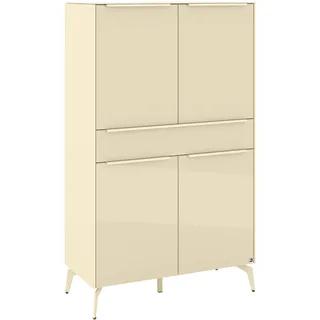 Set One by Musterring Highboard "Reno", 1 Stk. tlg. Mit Winkelfuß in diversen Farben, 155 cm Höhe & Farbauswahl, kaschmir matt lack, glas kaschmir glanz,