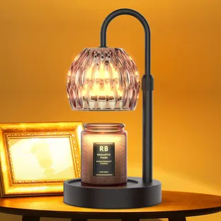 RAINBEAN Kerzenwärmer Lampe mit Dimmer/Timer/verstellbare Höhe, elektrische Kerze Lampe Wärmer für Jar Kerzen, Home Decor Valentinstag Geschenke für Tochter/Mutter/Frauen (Schwarz)