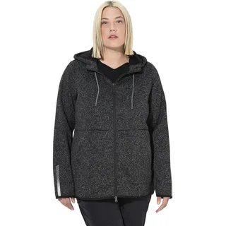 Ulla Popken Damen große Größen Übergrößen Plus Size Strickfleece-Jacke, Teddyfleece, 2-Wege-Zipper, Reflektor