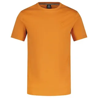 Lerros T-Shirt »LERROS Basic T-Shirt mit Logostitch, unifarben orange