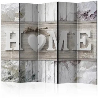 Artgeist Paravent Inscription Home Weiß/Beige