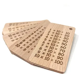1x1 Lernkarten aus Holz - Lernhilfe für Schüler aus unbehandeltem Bucheholz
