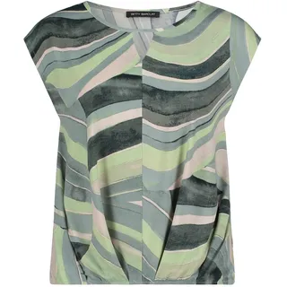 Blusenshirt BETTY BARCLAY "Blusenshirt mit Gummizug", Damen, Gr. 44, bunt (mint, grün), Obermaterial: 95% Polyester PES. 5% Elasthan EL., Shirts Blusenshirt