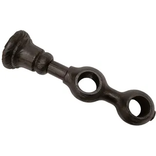 GARDINIA Doppelträger für Gardinenstangen mit Ø 25 mm, 2-läufig, Geschlossen, Alle Montageteile inklusive, Serie Country, Holz, kolonial-gebürstet