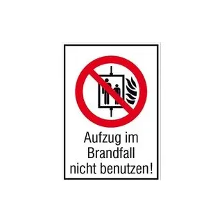 SafetyMarking® Verbotsaufkleber "Aufzug im Brandfall nicht benutzen" rechteckig 13,1 x 18,5 cm, 1 St.