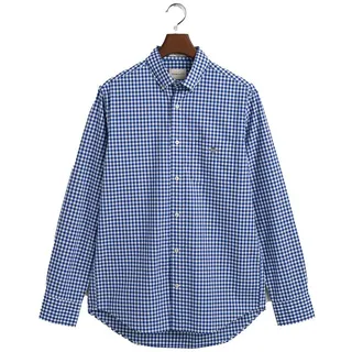 GANT Reg Gingham Langarmhemd - College Blue, L