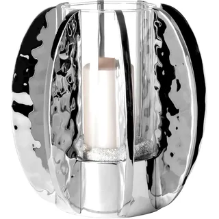 Fink Windlicht GLAMOUR Edelstahl/Glas Silber
