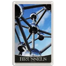 Blechschild 18x12 cm Brüssel Belgien Atomium Chemie