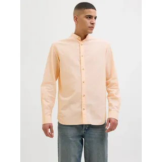 Jack & Jones Langarmhemd »JJESUMMER BAND SHIRT LS SN« mit Bandkragen, orange