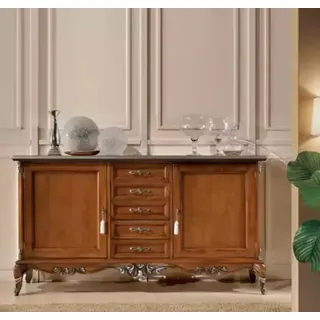 Sideboard Kommode Anrichte Massiv Holz Wohnzimmer Italien Schrank Möbel - Braun