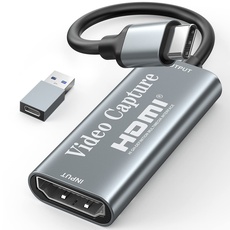 Videoaufnahmekarte, HDMI auf USB C Capture Card, 1080p , HDMI Videospiel-Aufnahme für die Bearbeitung von Video/Spielen/Streaming/Online-Unterricht