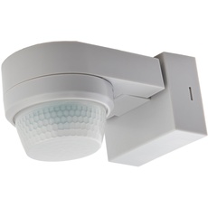 HUBER Motion 100 Infrarot Bewegungsmelder 360° mit 4 Sensoren und Fresnel-Linse - IP65 Bewegungsmelder LED geeignet I inkl. Unterkriechschutz & Bereichsbegrenzung, Wand-/Deckenmontage, grau