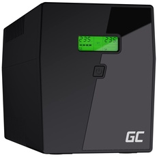 Green Cell UPS USV Unterbrechungsfreie Stromversorgung 2000VA (1200W) mit Überspannungsschutz 230V Line-Interactive Spannungsregelung AVR USV-Anlage USB/RJ45 4X Schuko Ausgänge LCD Bildschirm