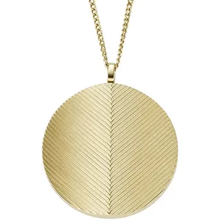FOSSIL Women's goldfarbene Edelstahlkette mit Karabinerverschluss Runde Halskette mit Anhängern