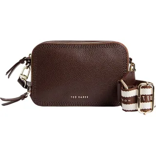Ted Baker Leder Umhängetasche WILLSA Mini Webbing Leather Crossbody Bag Brown braun - Braun