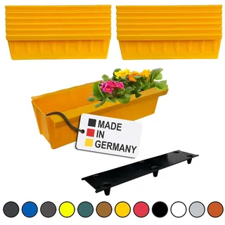 Paletten Blumenkasten 12er-Set Gelb Einsatz zum an- & Einhängen Pflanzkasten