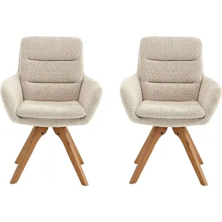 Home Affaire Esszimmerstuhl Taragona (Set), 2 St., Boucle, mit unterschiedlichen Beingestellen, Holz oder Metall, beige (natur, braun), H:88cm T:63cm, Stühle,