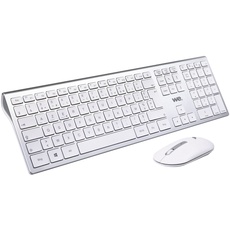 WE Bundle Tastatur Maus, kabellos, wiederaufladbar, 2,4 G, BT Weiß