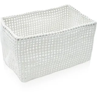 Möve Tube Rechteckiger Korb 16,5 x 28 x 18 cm aus formbarem Kunststoff, Off White