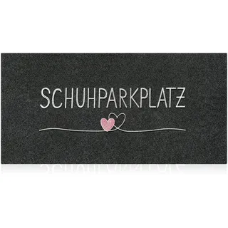 AAZZKANG Fußmatte Lang Außen Innen Schuhparkplatz Türmatte 120 x 45 cm mit Dauerhaft rutschfest Gummi Rückseite Ultra absorbieren Schlamm Einfach zu säubern Haustür Eingangsteppich Schwarz
