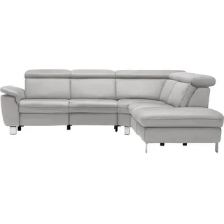Cantus Ecksofa , Hellgrau , Textil , Uni , Ottomane rechts, L-Form , 271x239 cm , Bettkasten erhältlich, Fußauswahl, Lederauswahl, Stoffauswahl, Hocker erhältlich, Rückenfutter , Wohnzimmer, Sofas & Couches, Wohnlandschaften, Ecksofas