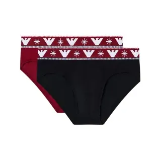 Emporio Armani für Herren. EM000251_AF15009 Set 2 Urlaubsslips rot, schwarz (XL), Heimtextilien, Polyamid, Bordeaux