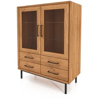 byoak Sideboard Leon Wildeiche , Holz , Echtholz,Eiche , 97x125x45 cm , Kleinmöbel, Kommoden, Highboards