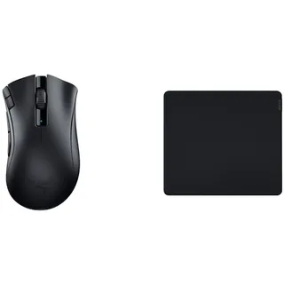 Razer DeathAdder V2 X Hyperspeed - Ergonomische Wireless Gaming Maus Schwarz & Gigantus V2 Large - Weiches Gaming-Mauspad für schnelle Spielstile und optimale Kontrolle, 450 x 400 x 3mm - Schwarz