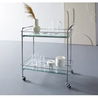 LeGer Home by Lena Gercke Rollwagen "Alimore", mit Glasablagen und Rollen, Modernes Design, Breite 75 cm, Höhe 80 cm,