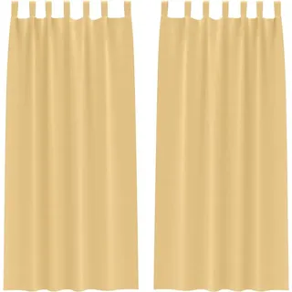 vidaXL Verdunkelungs-Vorhänge mit Ringen 2 pcs Beige 260 x 140 cm - Beige