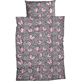Casatex Bettwäsche »Menga« 2 Stk. tlg. Schmetterlinge mit Leopardenprint CASATEX schwarz/pink B/L: cm x cm