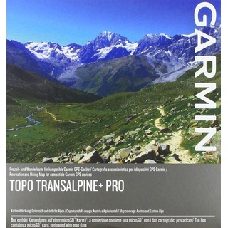 Garmin Karten TOPO Transalpine+ PRO-topografische Vektorkarte zum Wandern und Radfahren für die östlichen Alpen im Maßstab 1:25.000, schwarz, M, 010-11404-05