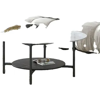 Couchtisch, gesinterter Stein, modernes Design, WEISS - Weiß