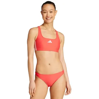 Adidas 3 Stripes V-back Bikini - Semi Lucid Red / White - 36