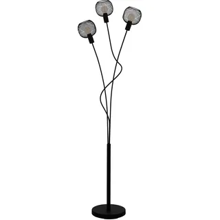 EGLO Wrington 1, 3 flammige Stehleuchte Vintage, Industrial, Retro, Standleuchte aus Stahl, Wohnzimmerlampe in Schwarz,
