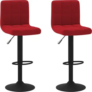 vidaXL Barhocker 2 Stk. Weinrot Samt - Rot