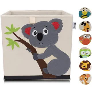 Lifeney Aufbewahrungsbox Kinder mit Koala Motiv I Spielzeugbox mit Tiermotiv passend für Würfelregale I Ordnungsbox für das Kinderzimmer I Aufbewahrungskorb Kinder