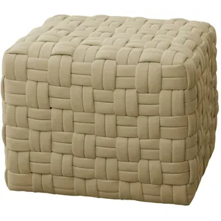 Svita Hocker Poppy Stoff Beige , Textil , 50x42x55 cm , Wohnzimmer, Sessel, Hocker & Hockerbänke, Sitzhocker