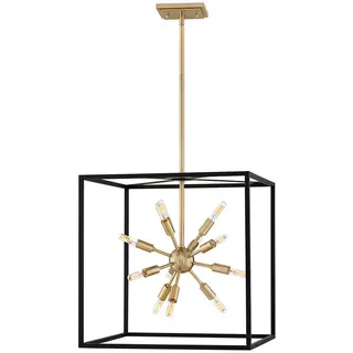 Elstead Lighting Hängeleuchte , Schwarz, Messingfarben , Metall , 59.5 cm , Grüner Punkt, RoHS , höhenverstellbar , Lampen & Leuchten, Leuchtenserien