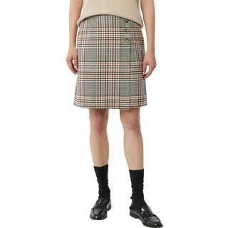 Comma Wickelrock mit Karo-Muster, mid braun check