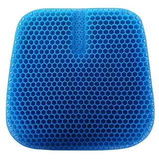 VAIYNWOM Gel Sitzkissen, Atmungsaktives Waben Sitzkissen Orthopädisch Gelkissen Für Zuhause Büro Auto, Mit Rutschfestem Stoffbezug, 45 * 42 * 3cm, Navyblau