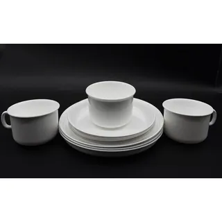 Kimmel 3 Stück Geschirr-Set, Geschirrservice, Kaffeeservice, Plastikgeschirr, Kunstoff plastik Mehrweg, Farbe weiß