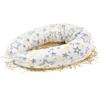 NATURECA Stillkissen Schwangerschaftskissen mit Bio Dinkelspelz - Lagerungskissen und nestchen Baby, Seitenschläferkissen bezug Baumwolle - Oeko-Tex, Pregnancy Pillow 170x30cm