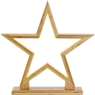 Markslöjd BOBO Standstern Bambus natur, LED, H 33 cm x T 6,5 cm x B 32 cm - Braun