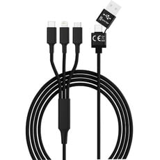 Bild USB-Ladekabel USB 2.0 USB-A Stecker, USB-C® Stecker, Apple Lightning Stecker, USB-Micro-B St